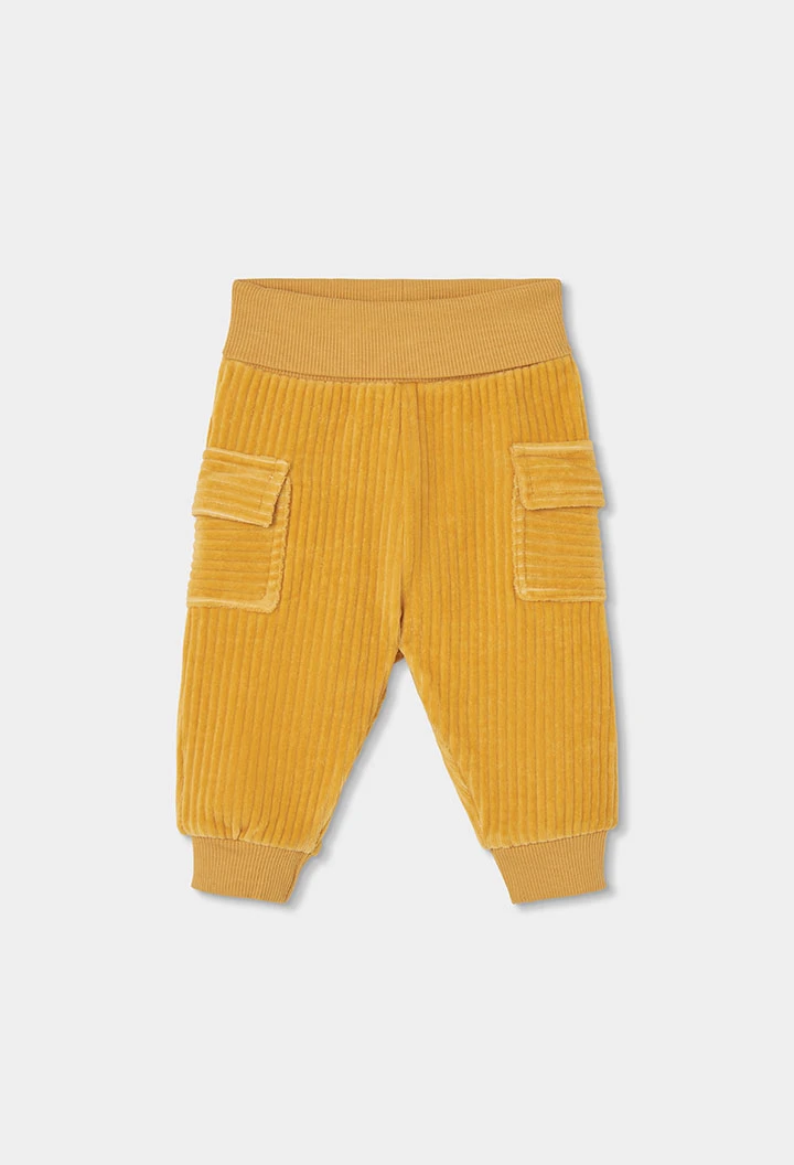 Ensemble maille bébé garçon jaune brodé écureuil
