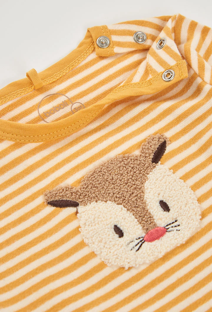 Ensemble maille bébé garçon jaune brodé écureuil