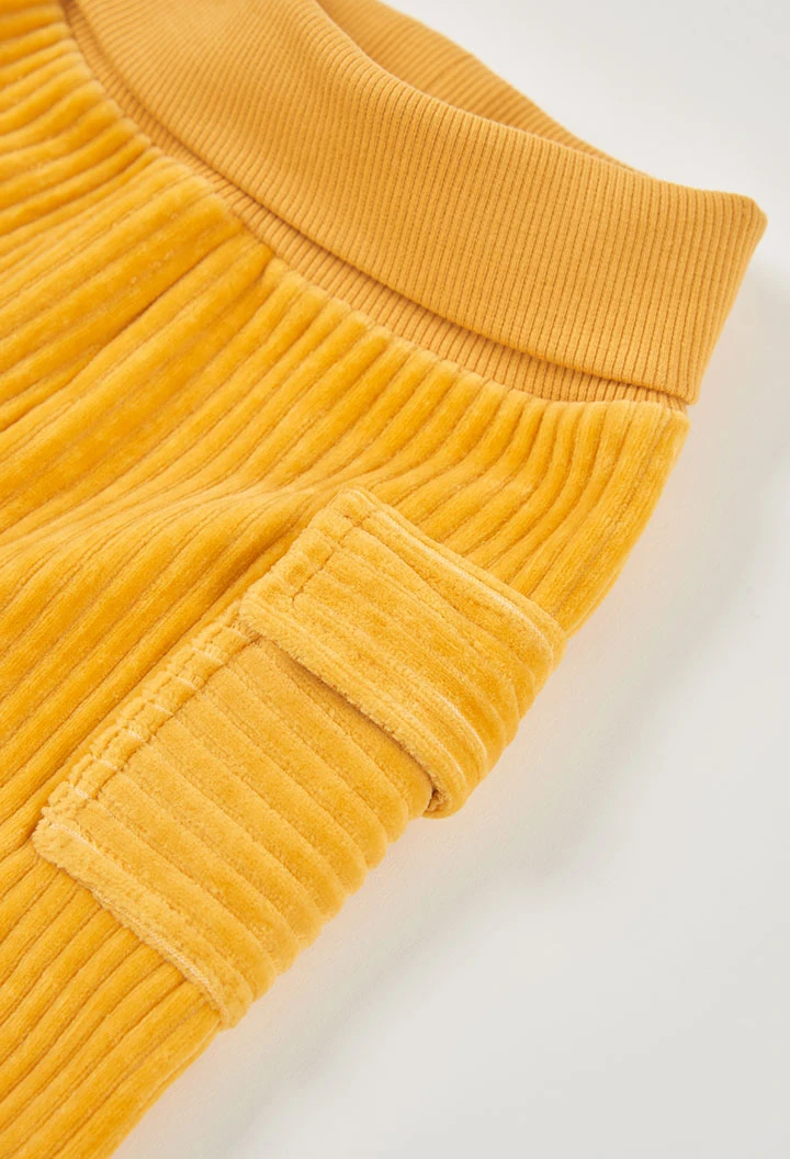 Ensemble maille bébé garçon jaune brodé écureuil