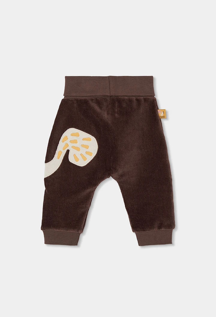Ensemble maille bébé garçon moutarde imprimé écureuils