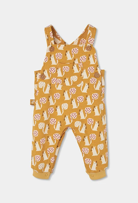 Ensemble maille bébé garçon moutarde imprimé écureuils