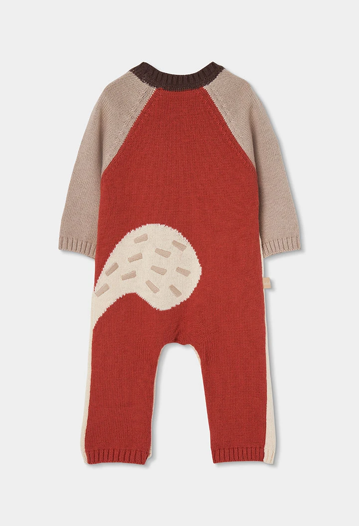 Grenouillère bébé écrue imprimé renard