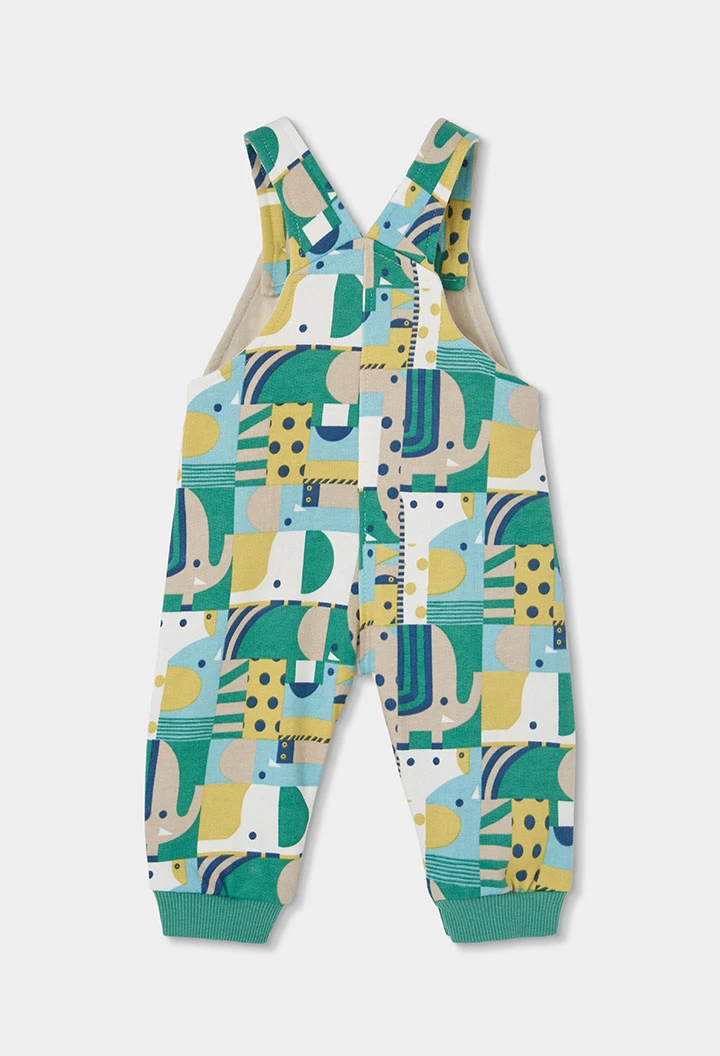 Conjunto punto bebé niño estampado animales verde