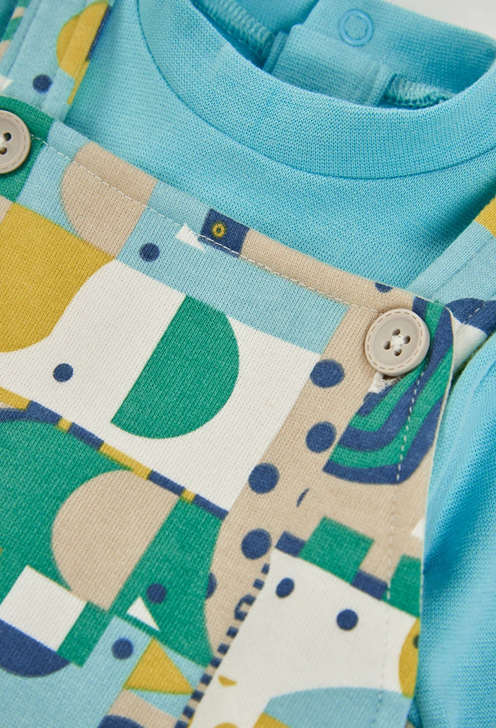 Conjunto punto bebé niño estampado animales verde