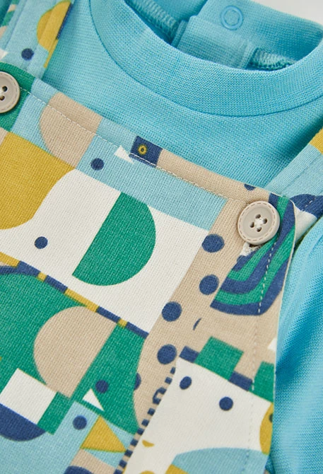 Baby boy knitted set with animal print in green