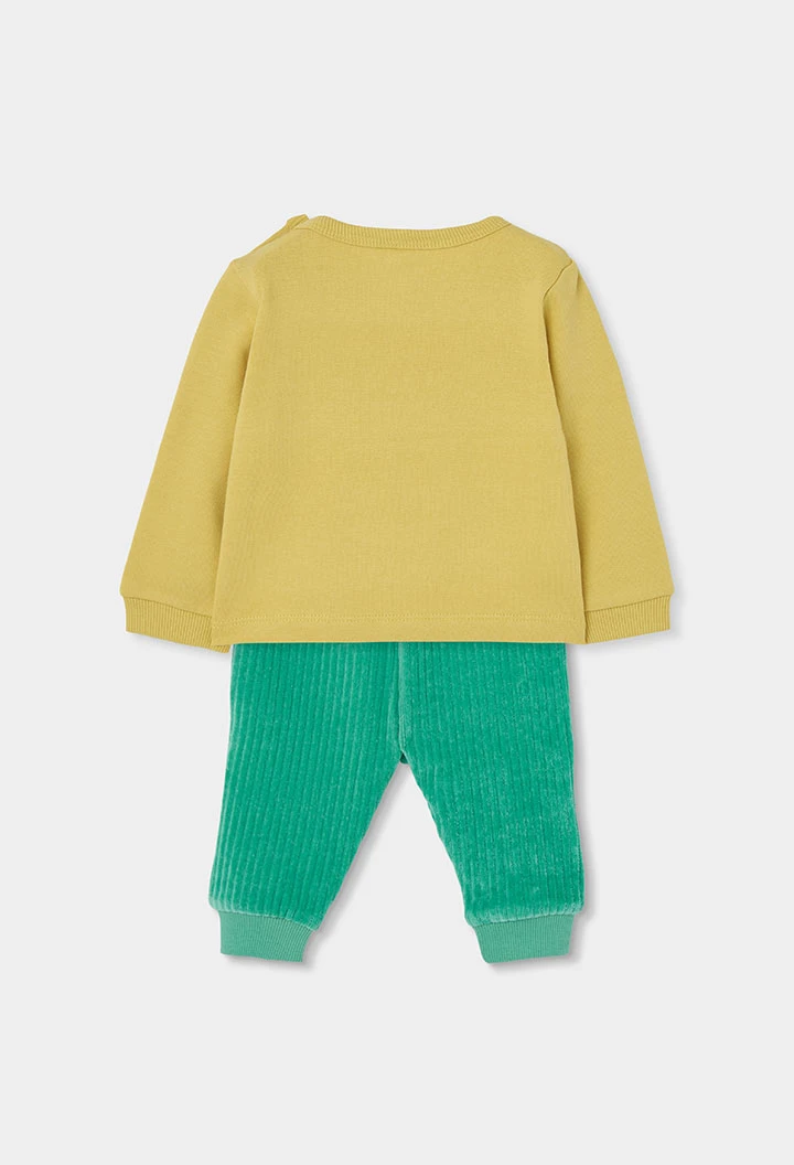 Conjunto punto bebé niño verde estampado jungla