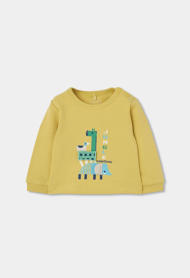 Conjunto punto bebé niño verde estampado jungla