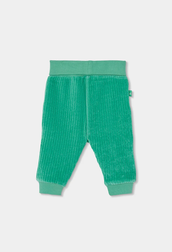 Completo in maglia neonato maschio verde stampa giungla