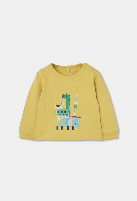 Baby boy green jungle print knitted set