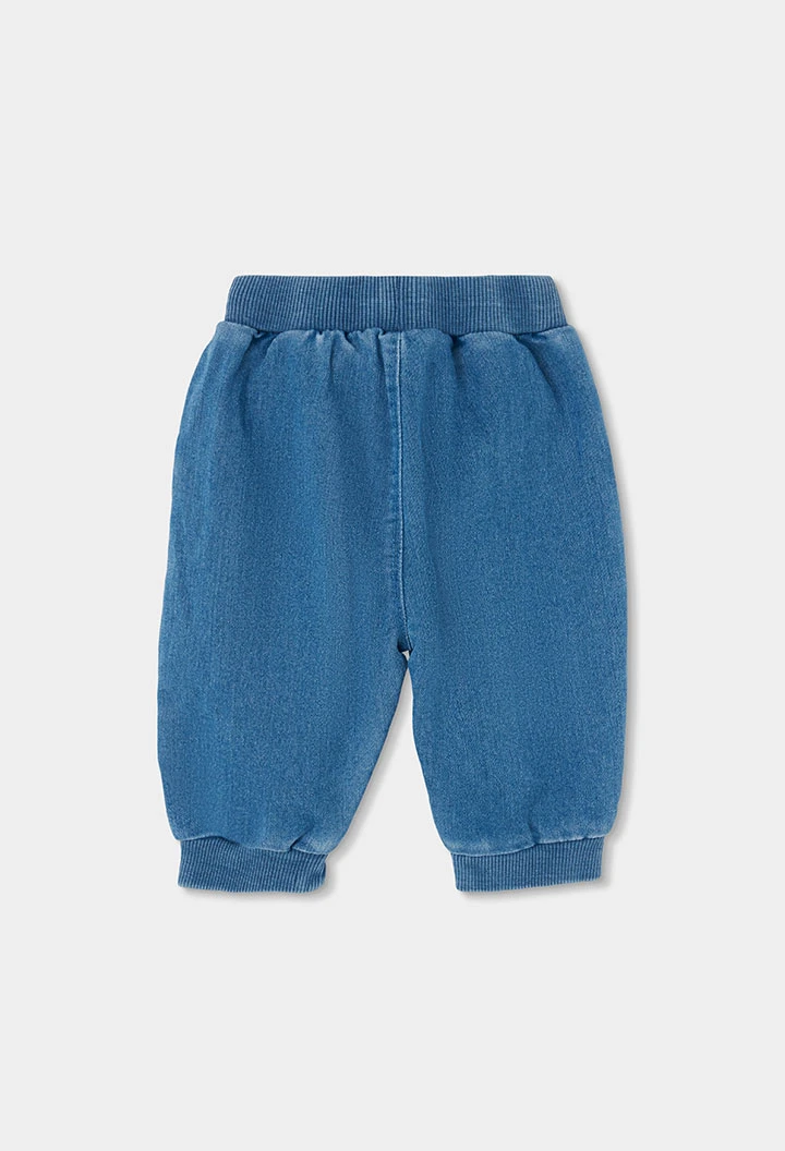Pantalone denim neonato blu