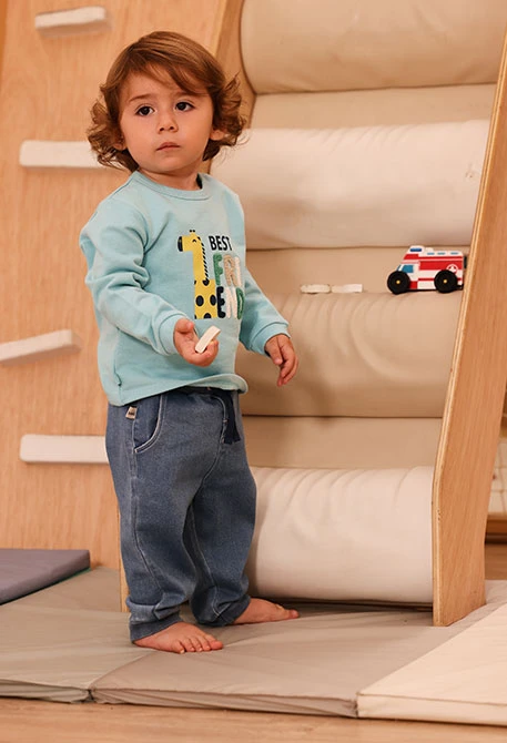 Pantalon denim bébé bleu