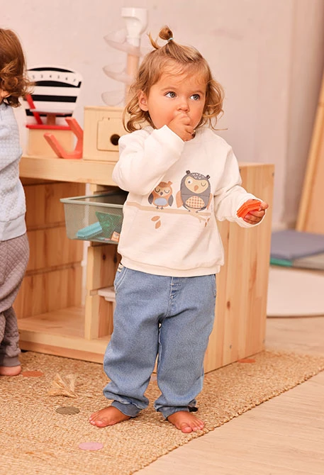 Pantalon denim bébé bleu