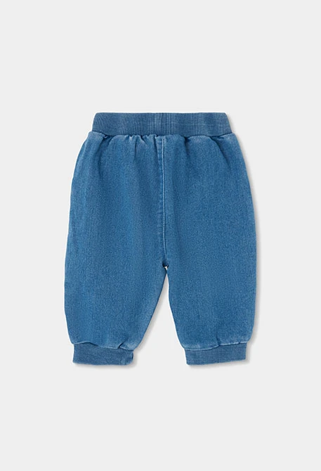 Pantalone denim neonato blu