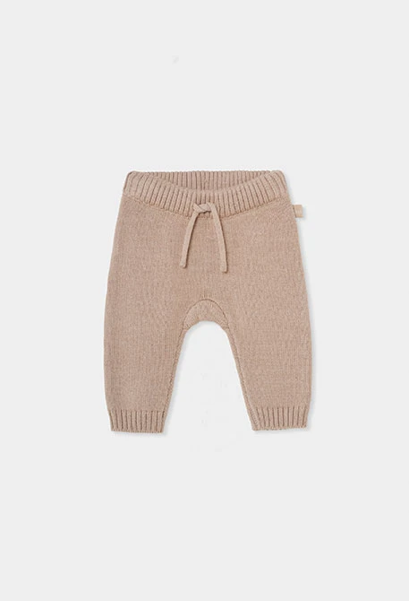 Beige Babyhose für Jungen mit Kordel