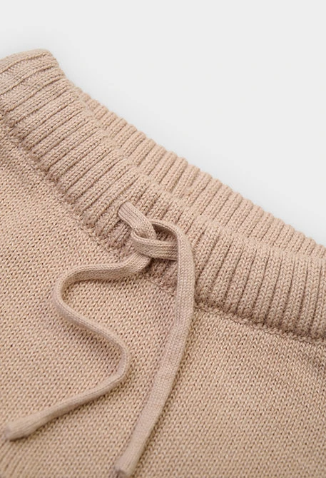 Pantalón bebé niño beige con cordón
