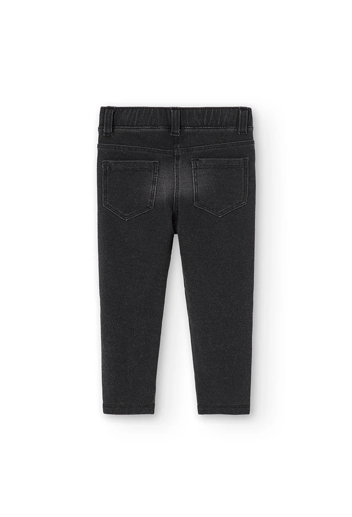 Pantalón niña denim negro