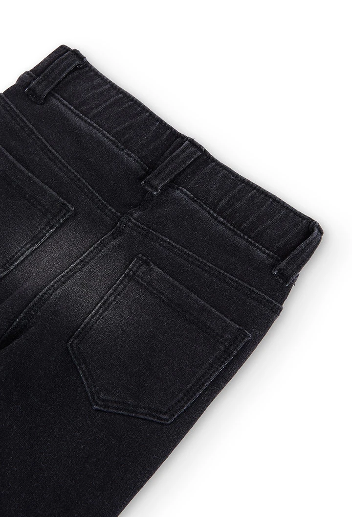 Pantalón niña denim negro