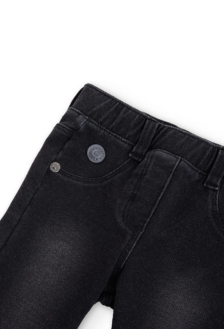 Pantalón niña denim negro