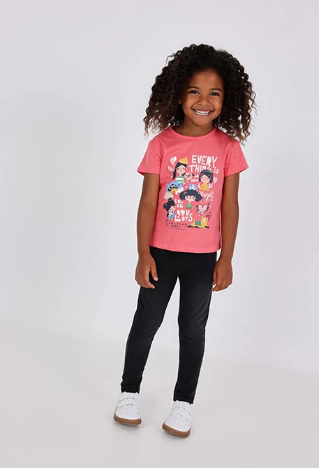 Pantalón felpa denim de bebé niña negro