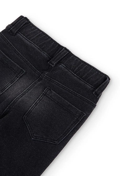 Fleece denim trousers for baby girl -BCI