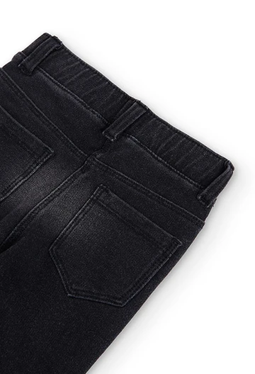 Pantalón felpa denim de bebé niña