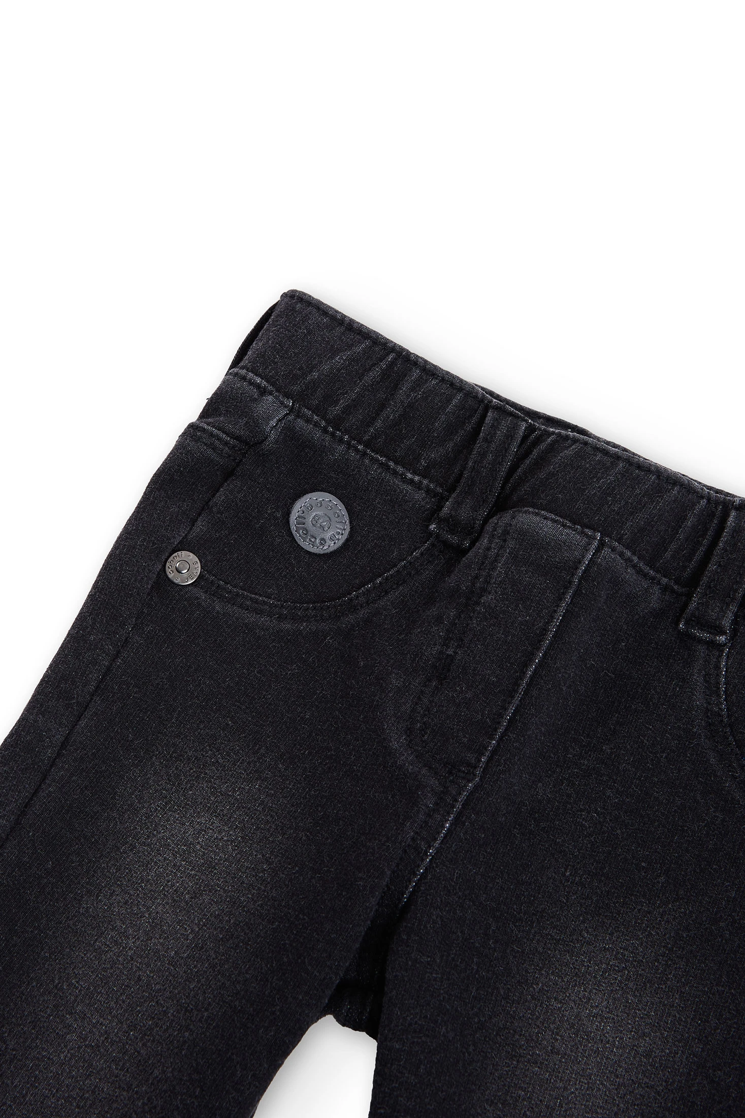 Pantalón chándal niña, felpa interior, color negro, goma cintura brillante,  de la marca Boboli
