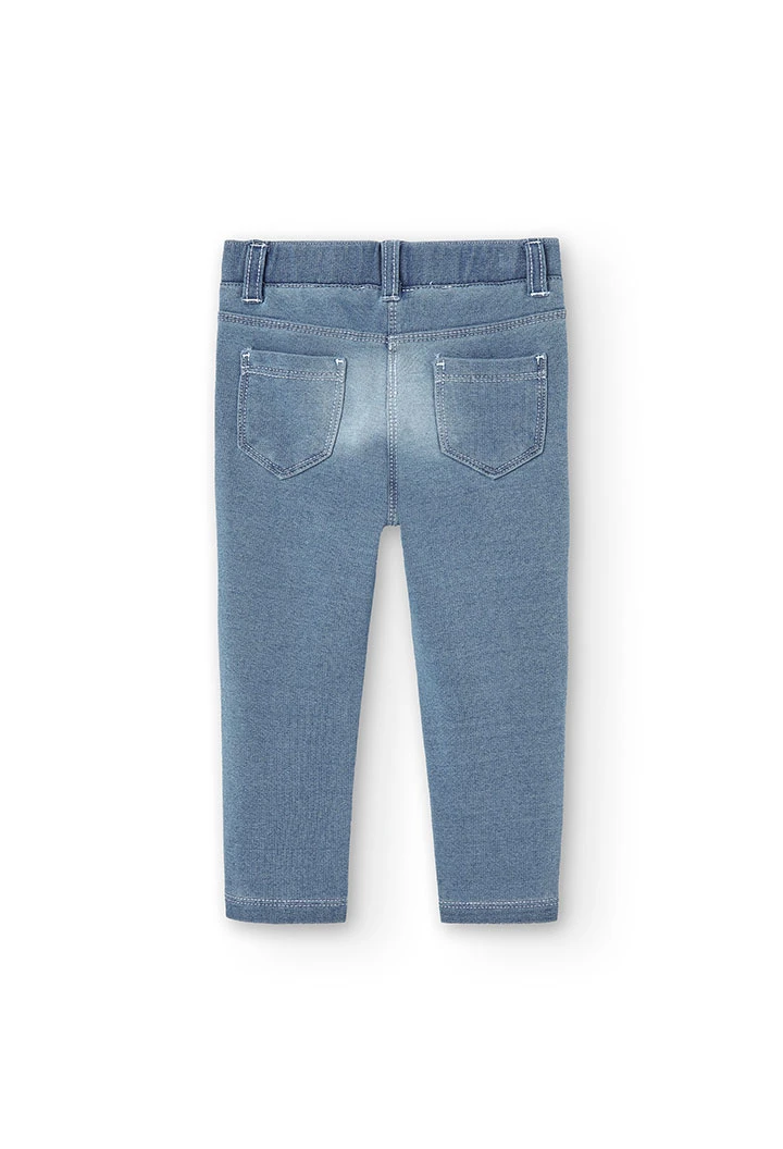 Pantalon fille en denim délavé