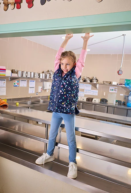 Girls' bleached denim trousers