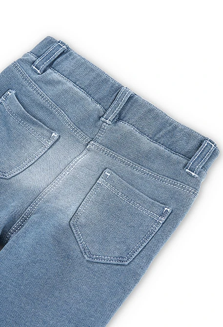 Pantalon fille en denim délavé