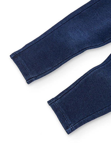 Pantalon en molleton denim pour bébé fille en bleu marine
