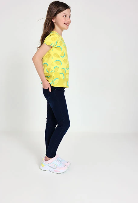 Pantalón felpa denim de bebé niña azul oscuro