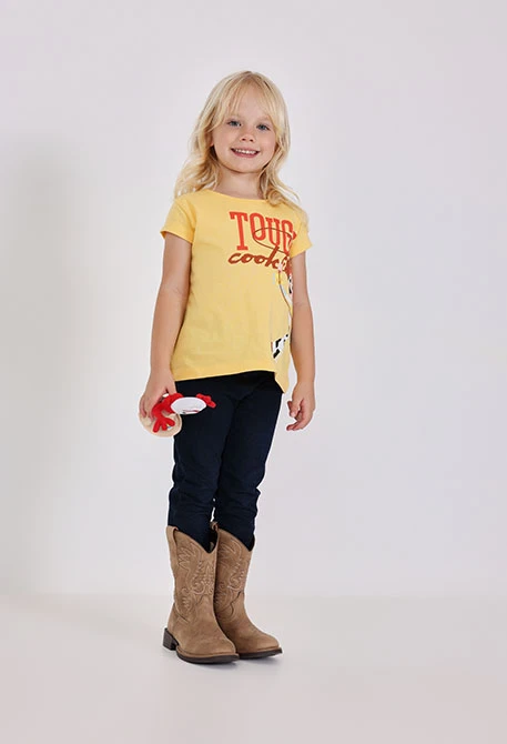 Pantalón felpa denim de bebé niña azul oscuro