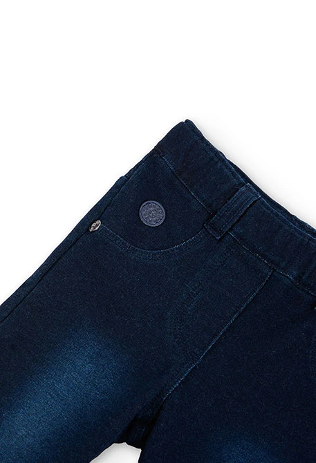Pantaloni da bambina in denim blu scuro