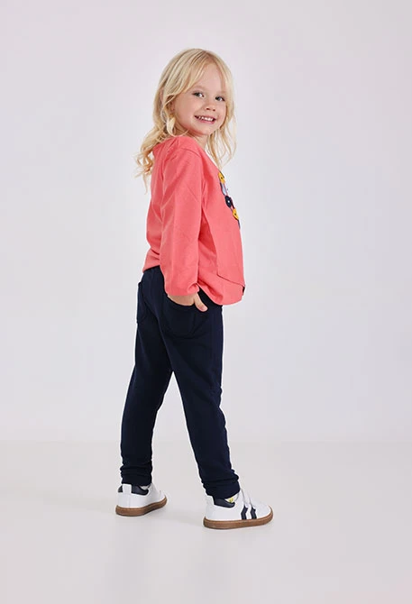 Pantalón felpa elástica de bebé niña