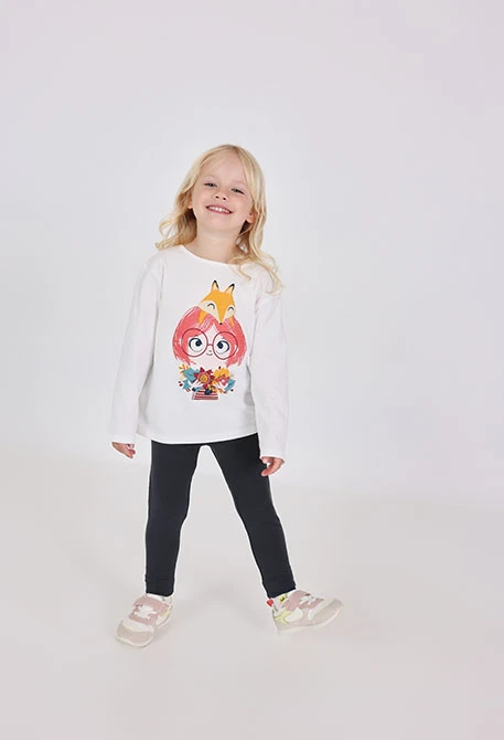 Pantalón felpa elástica de bebé niña