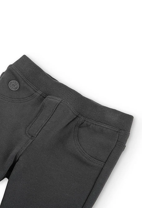 Dark grey fleece trousers for girls