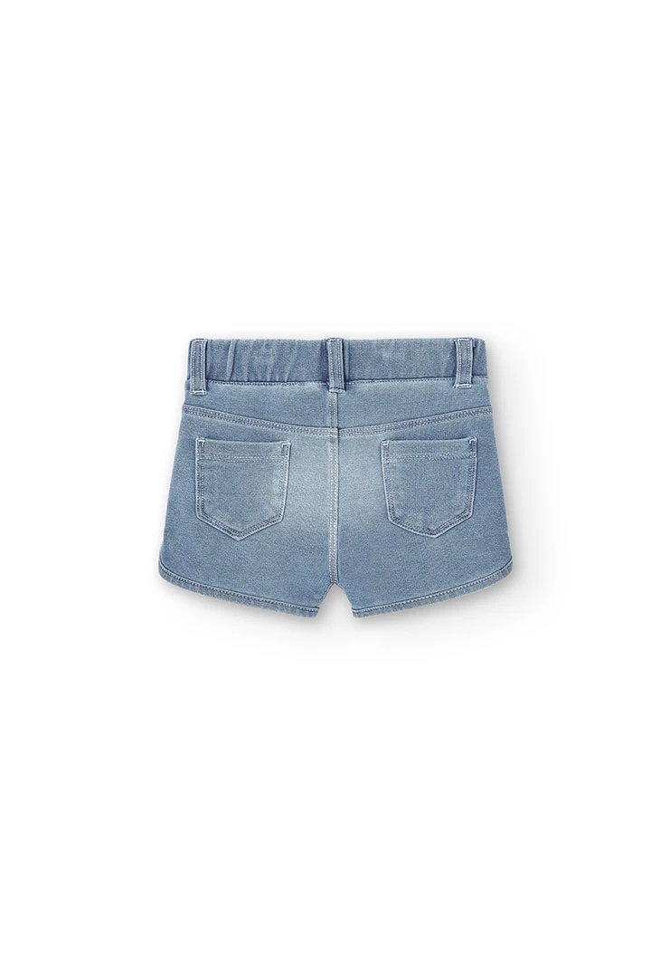 Fleece denim shorts for baby girl -BCI