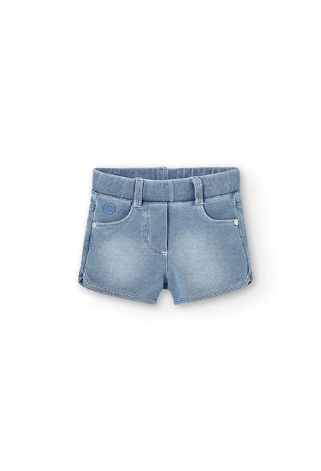 Fleece denim shorts for baby girl -BCI