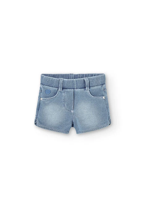 Short felpa denim para o bebé menina