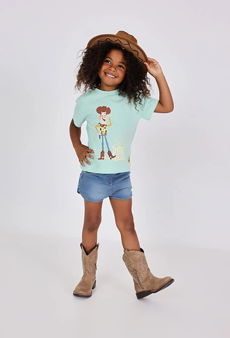 Short felpa denim per bimba