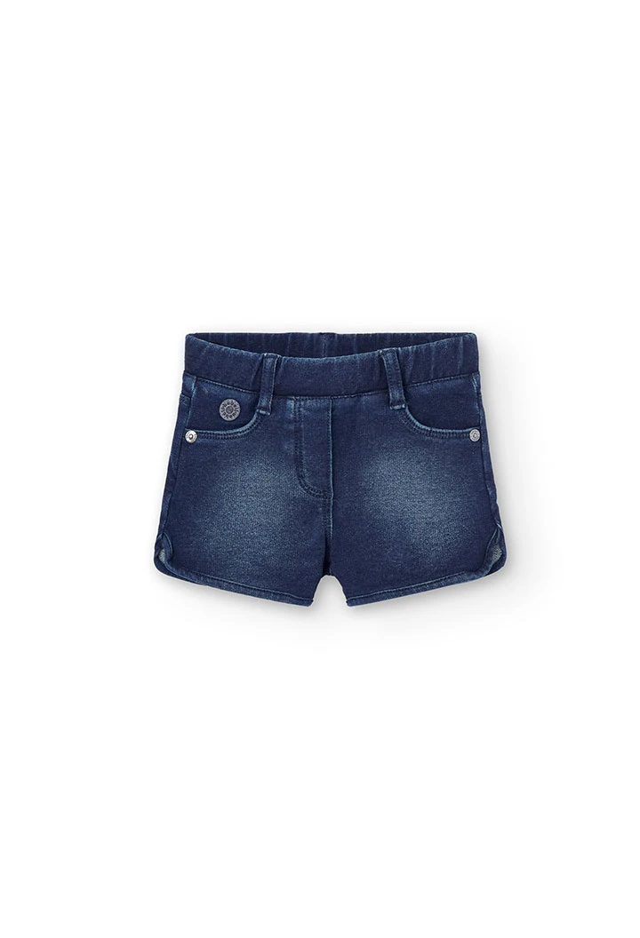 Fleece denim shorts for baby girl -BCI