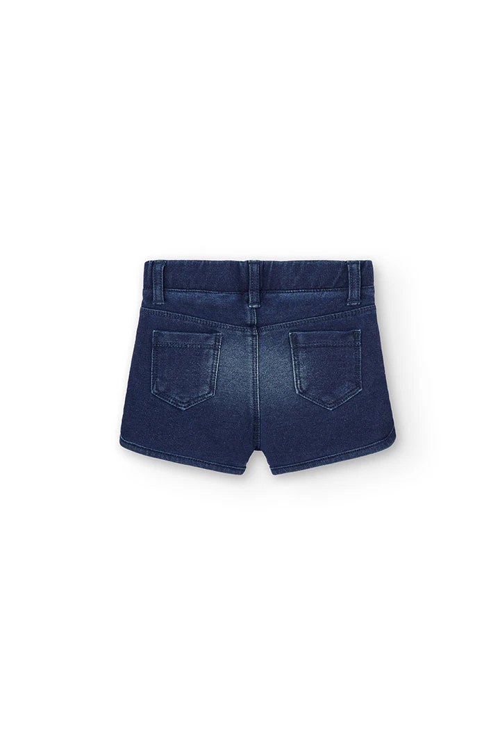 Fleece denim shorts for baby girl -BCI