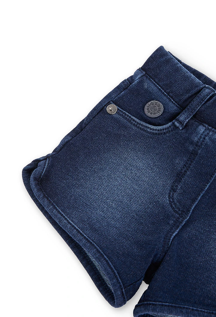 Short felpa denim para o bebé menina