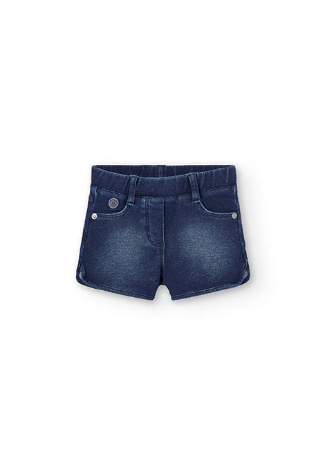 Fleece denim shorts for baby girl -BCI