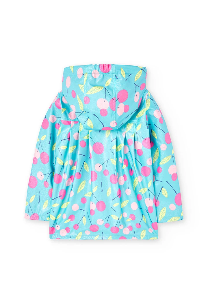 Impérmeable avec capuche pour bébé fille avec impression de cerises