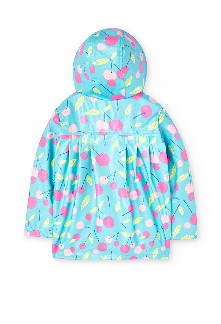 Impérmeable avec capuche pour bébé fille avec impression de cerises