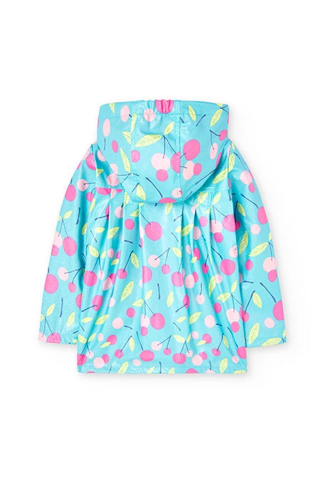 Impermeable con capucha de bebé niña con estampado de cerezas