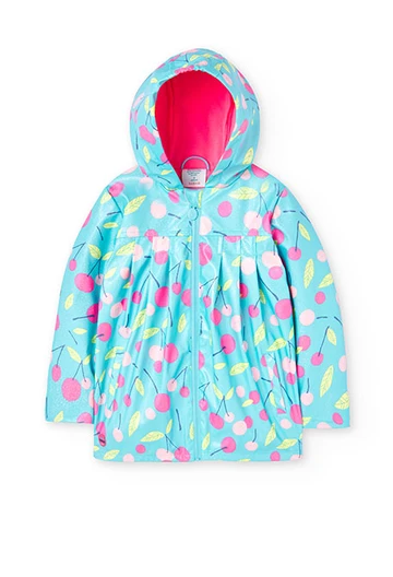 Regenmantel mit caputze für  Baby Mädchen mit Kirschmuster