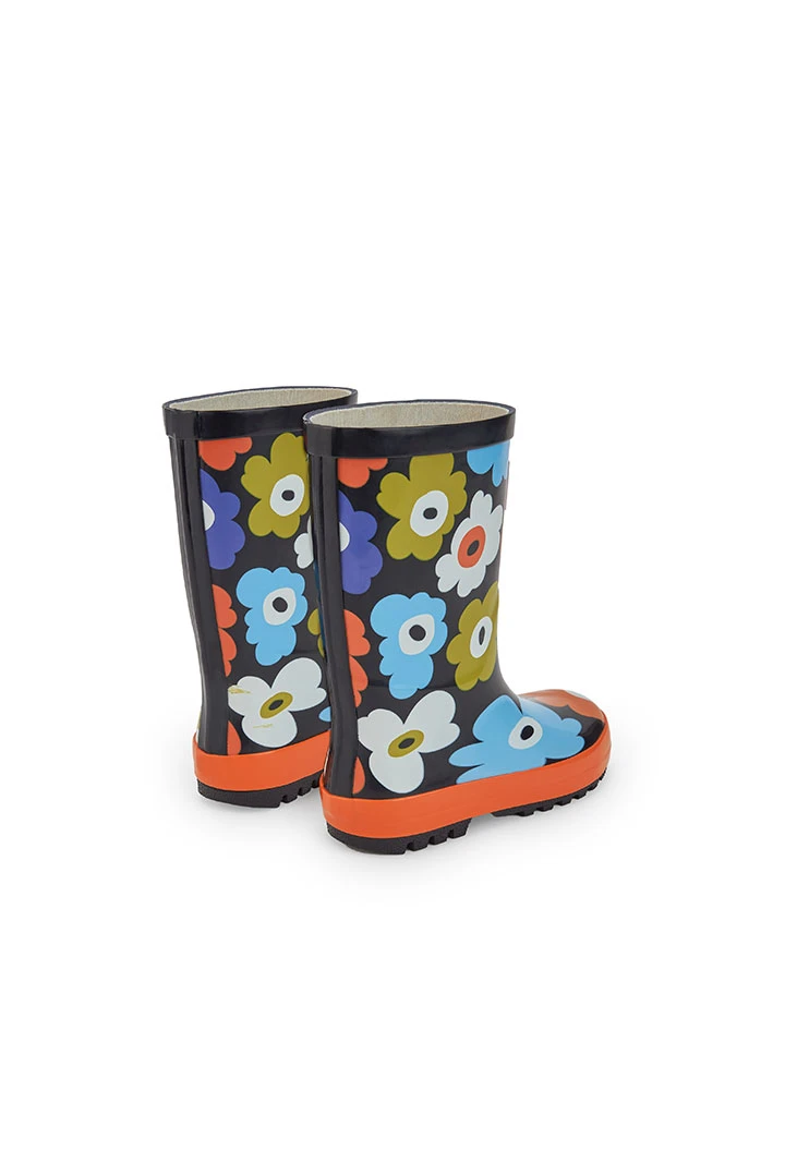 Botas com estampado de flores