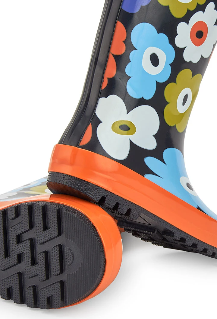 Botas com estampado de flores